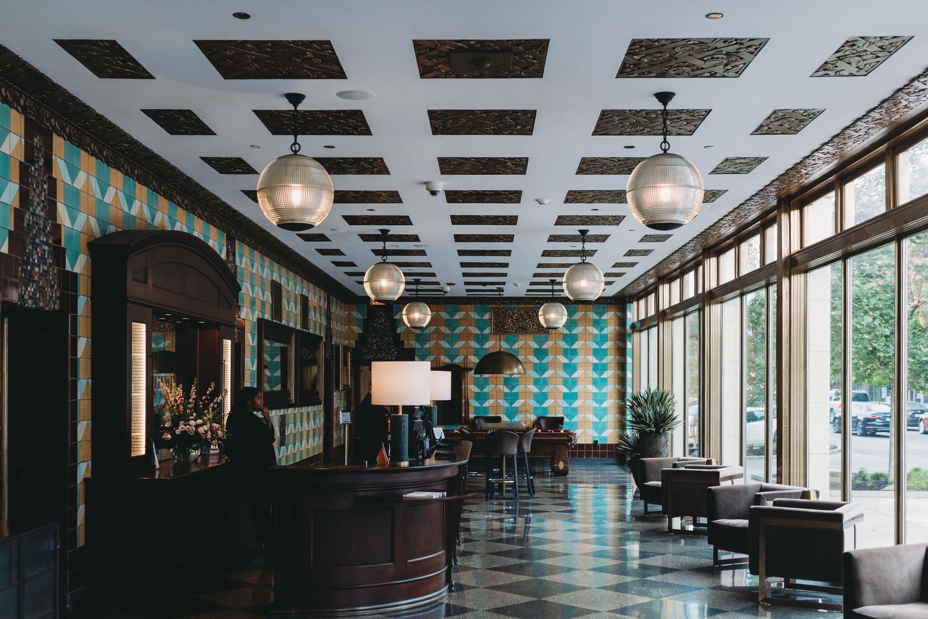 Interior with warm natural lighting and architectural detail.